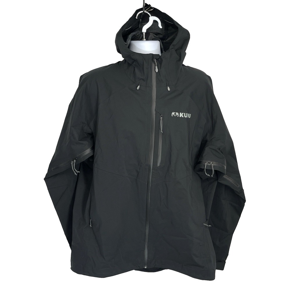 KUIU Mens Northridge Black Rainjacket Size XL Packable Toraydelfy